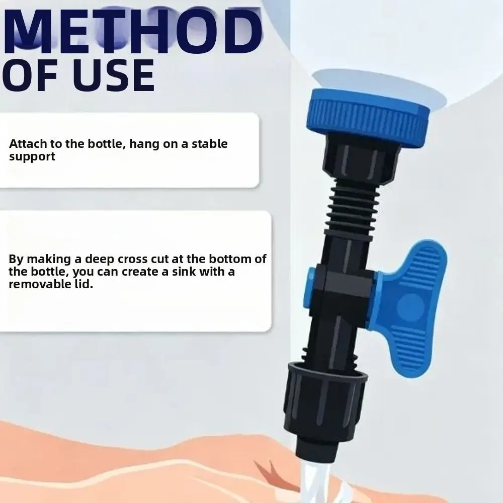 38mm Bottle Mouth Fit Water Bottle Tap Adapter Flow Adjustable Butterfly Handle Camping Water Control Valve Easy Installation