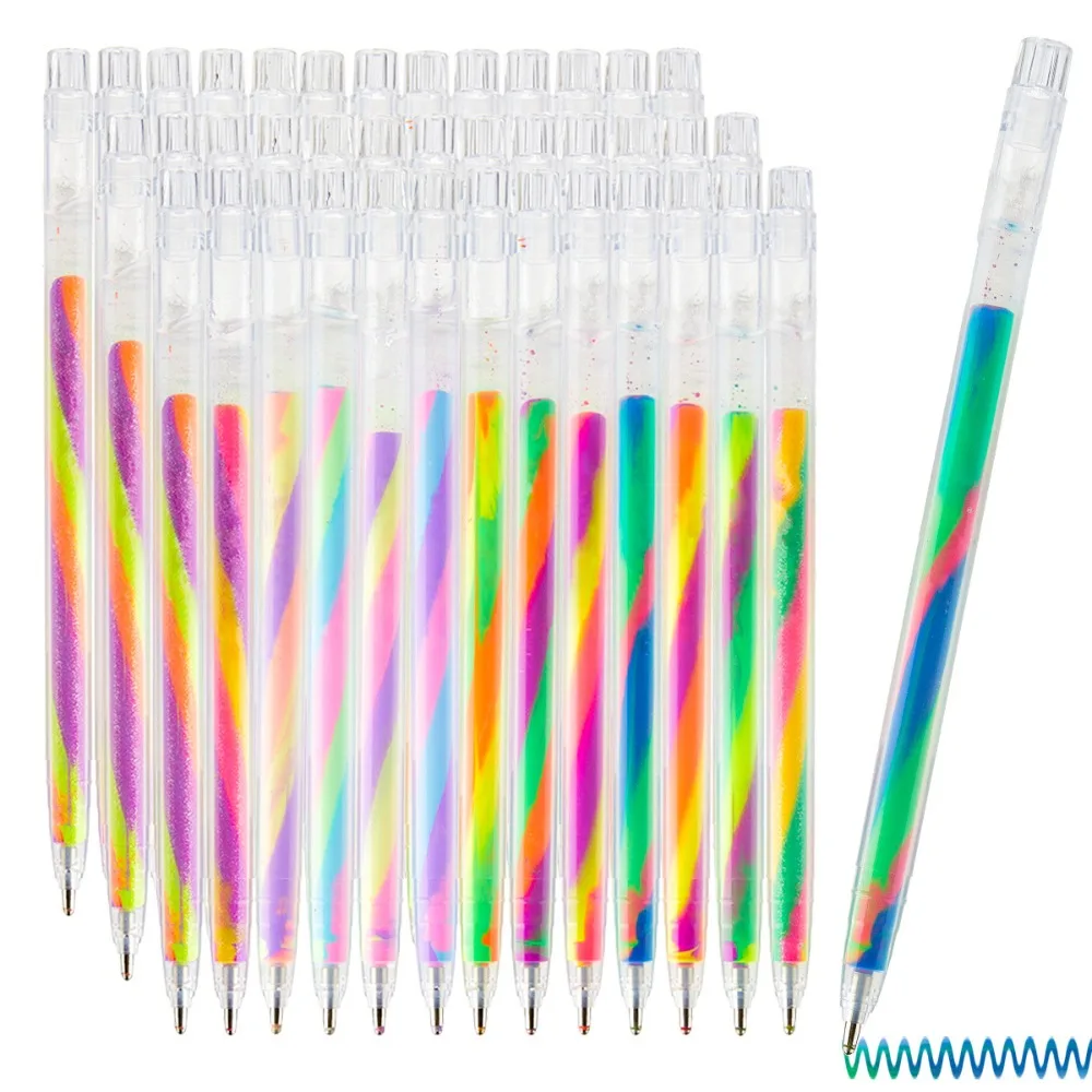 6/12/18 bolígrafos pastel con purpurina para manualidades, regalos para fiestas de cumpleaños, bodas, San Valentín, Día del Niño, regalos para la vuelta al cole, premios escolares