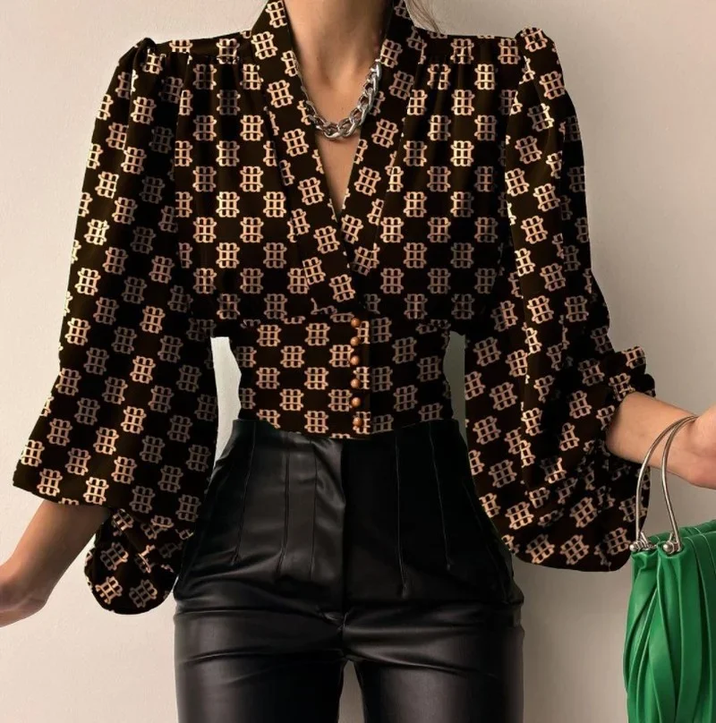 Sexy Keyhole Halter Long-sleeved Blouse Elegant High Collar Ruffled Solid Shirt Streetwear Ladies Casual Top 2022 New Solid