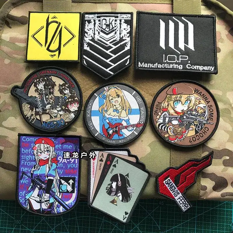 

Game Girls Frontline 404 AGS-30 9A91cosplay DIY Embroidered Tags Patch Acg Cloth Patches Armband Backpack Decor Badge Props