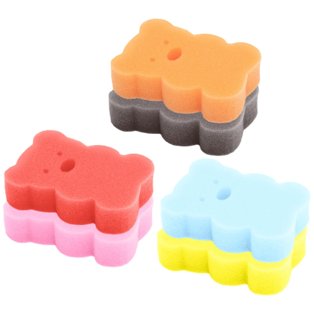 ฟองน้ำอาบน้ำแบบพกพาสำหรับเด็ก 6 ชิ้น ขัดผิวอย่างอ่อนโยน ผ้าขนหนูอาบน้ำเนื้อนุ่ม อุปกรณ์อาบน้ำสำหรับเด็ก ฟองน้ำอาบน้ำ