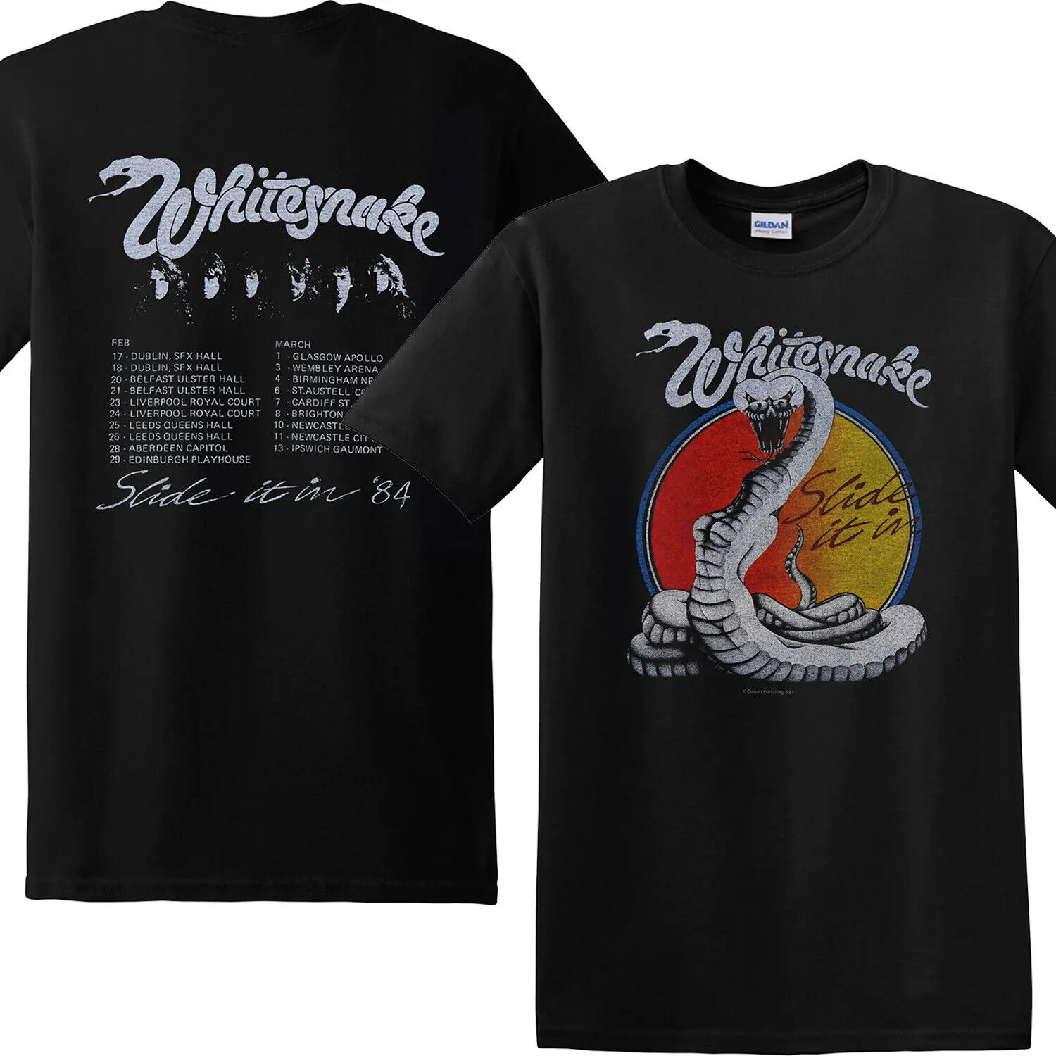 1984 Whitesnake hard rock band Slide It In Album Tour camiseta regalo especial Fan