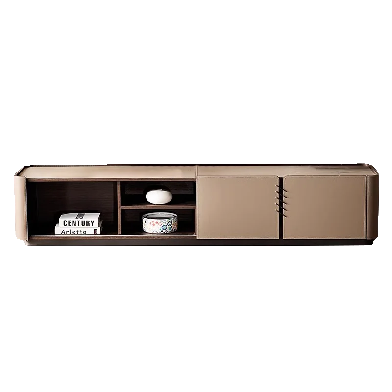

Light luxury rock slabcoffee tableTV cabinet combination designer simple modern sizeapartment high-end living room floor cabinet