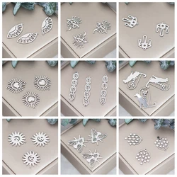 3pcs Eye Sun Charms Diy Earrings Necklace Bracelet Stainless Steel Oval Moth Honeybee Sun Star Tassel Charms For Jewelry Making