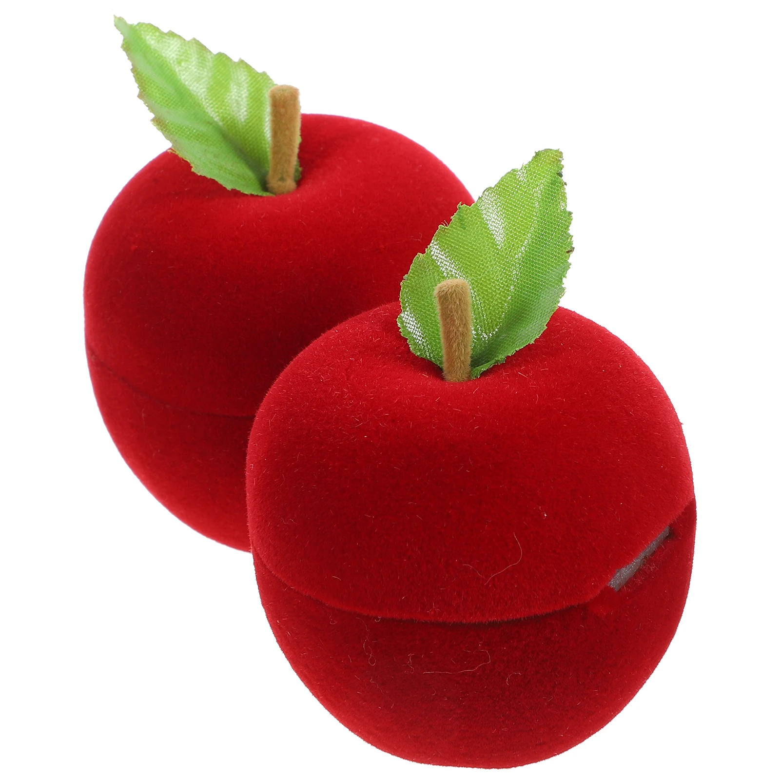 

2Pcs Gift Box Shape Jewelry Case High Quality Material Ring Storage Protective Dust Fashion Portable Christmas Decor Exquisite