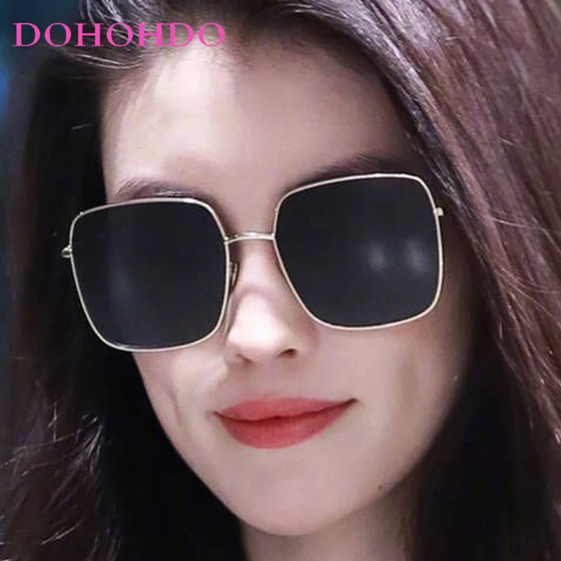 

Classic Luxury Brand Designer Metal Big Frame Square Punk Fashion Sunglasses Women Men Driving Traveling Fishing Sunglass UV400