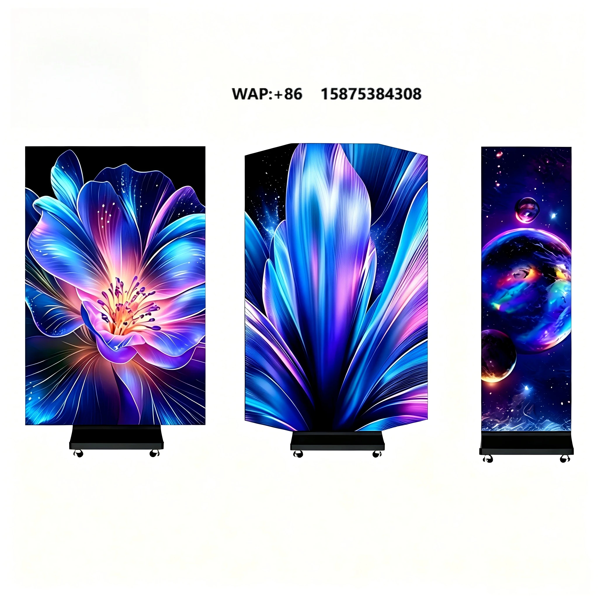 4K High Brightness P2.5 Indoor  LED Poster Screen GOB Digital Signage Portable WiFi APP Control Advertising Display