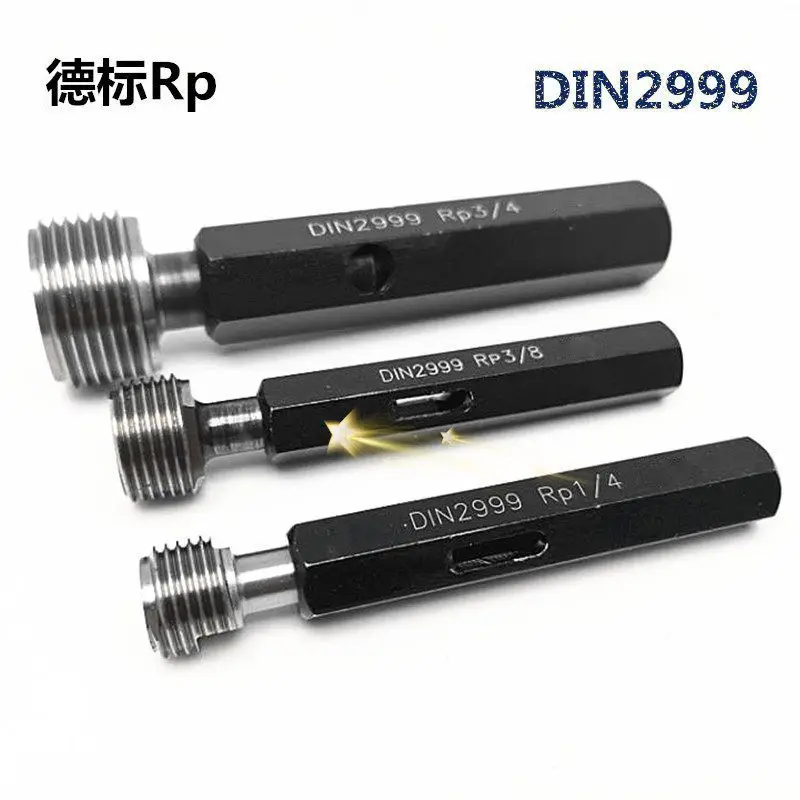 

German Standard Thread Plug Gauge Pass Stop Gauges RP1/8 1/4 3/8 1/2 3/4 1 55 ° Tapered Pipe Plug Gauge DIN2999 GO & NOGO