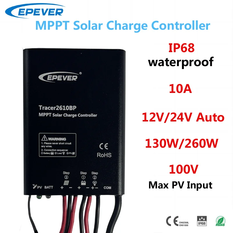 Smart Waterproof IP68 Controller 10A 12/24V MPPT Solar Street Light Controller Tracer2610BP With RS485 Communication