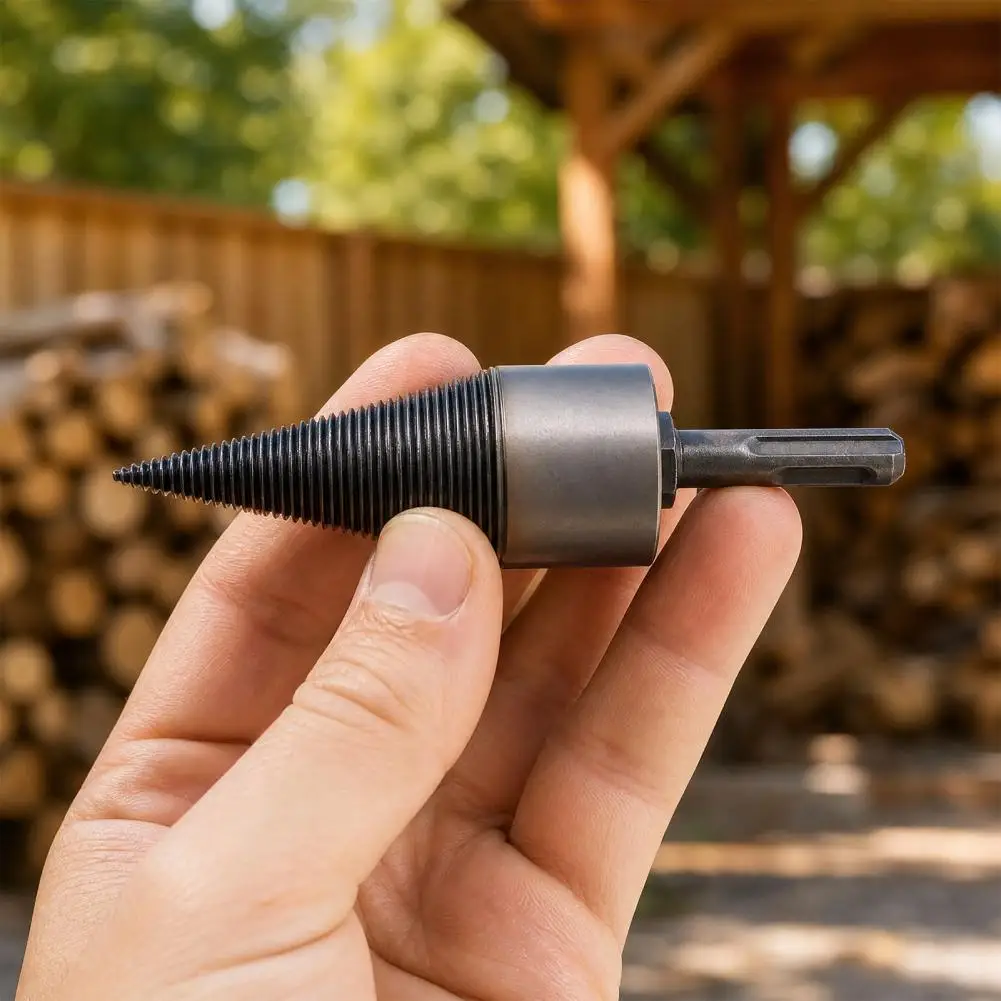 Efficient Wood Splitter Wood Splitter Drill Bit with 3 Handles 32/42mm Firewood Log Splitter Attachment Heavy for Woodworking