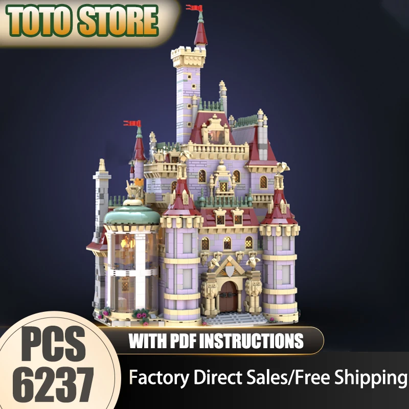 유명 장면 모형 블록 모듈형 비스트 캐슬 모델 기술 모듈형 영화 모델 블록 크리스마스 세트 DIY 장난감 선물
