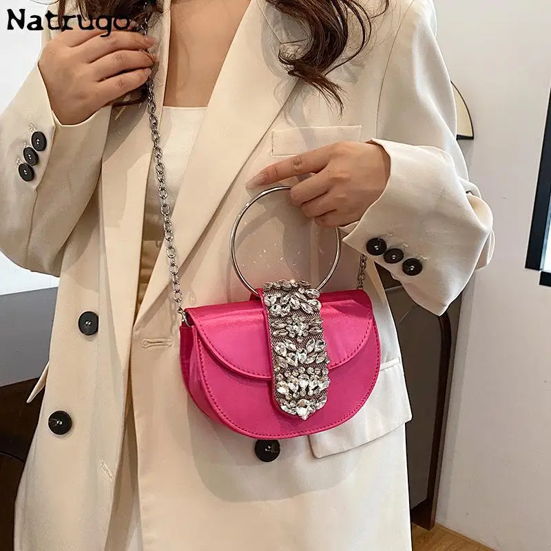 2023 New Women Luxury Evening Bags Shiny Rhinestone Clutch Money Purses Fashion Shoulder Bag Handbag Wedding Party Dinner Bag