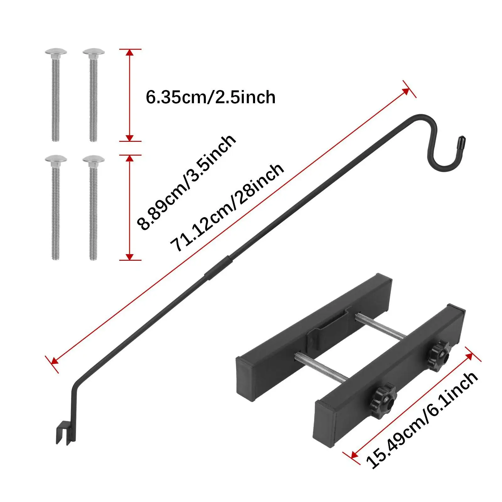 Bird Feeder Hanger Outdoor Easy Installation Multiuse Fence Deck Hook Strong for Plants Lanterns Wind Chimes Flowerpot Planter