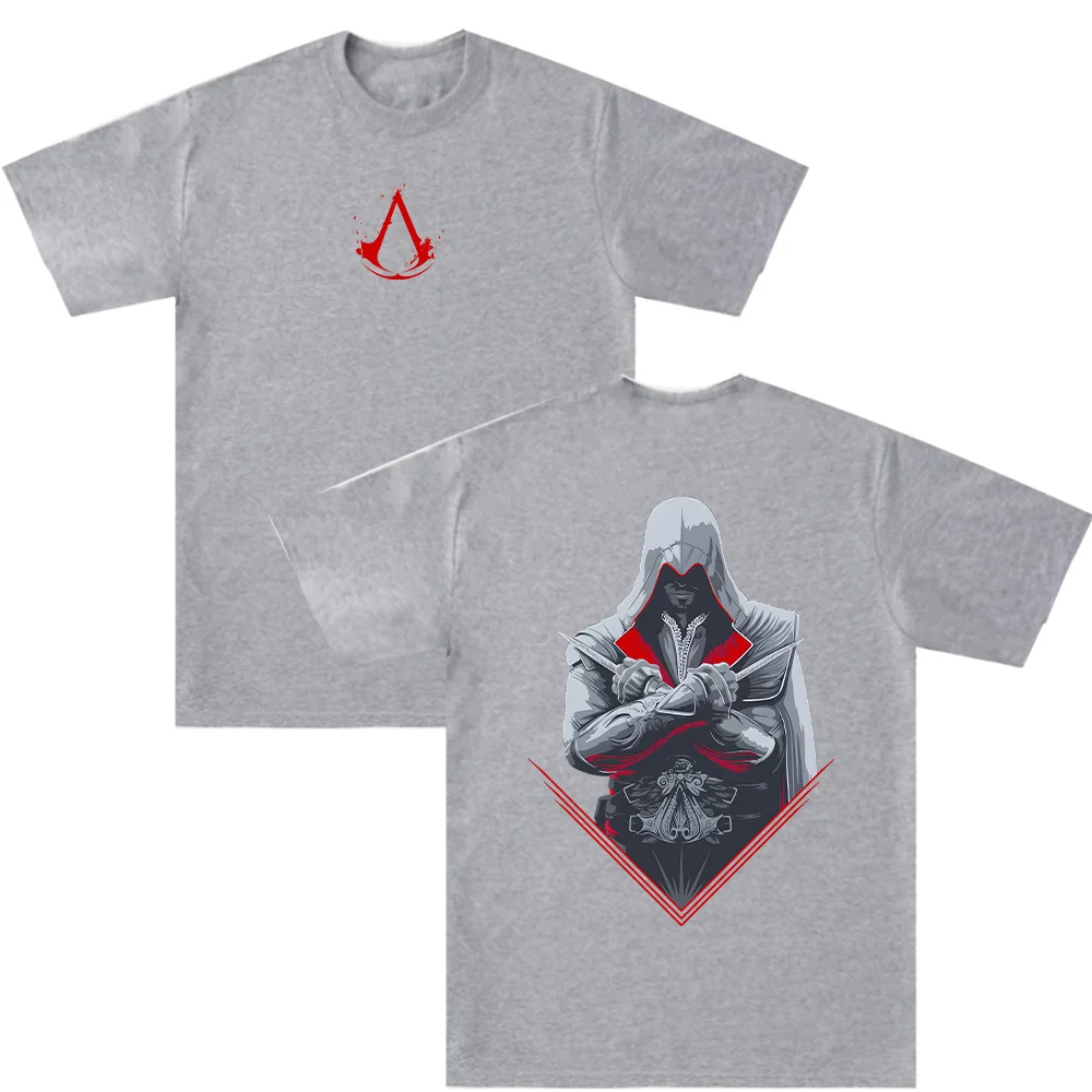 Assassin's Game Creed T Shirt Retro Game Character Graphic Print T-shirt Men Fashion Casual Loose Short Sleeve Unisex Cotton Tee