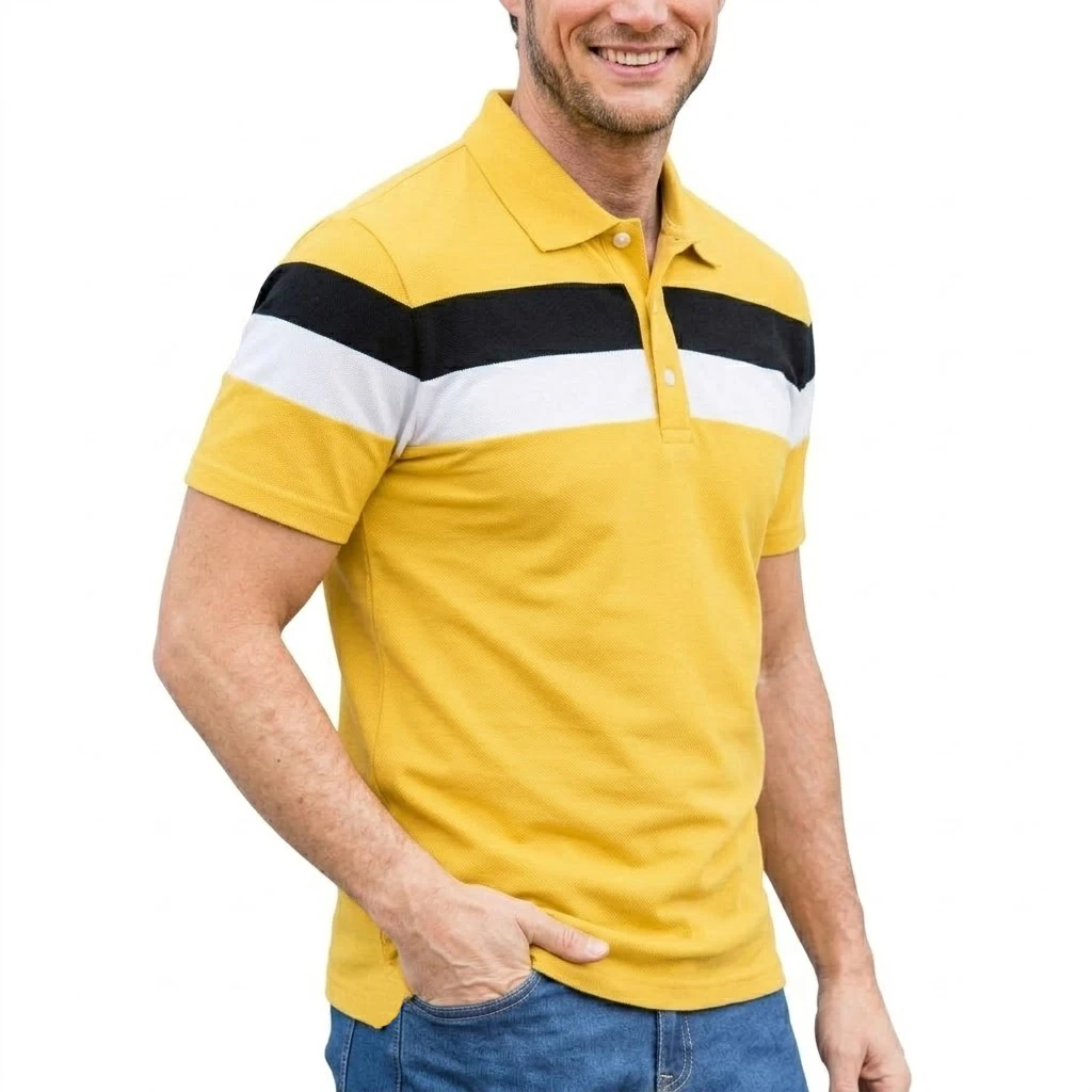 Luxury Casual Polo Shirt for Men Summer Brand T-shirts Stritching Shorts Sleeve Button Down Business Thin Shirts Breathable Tee