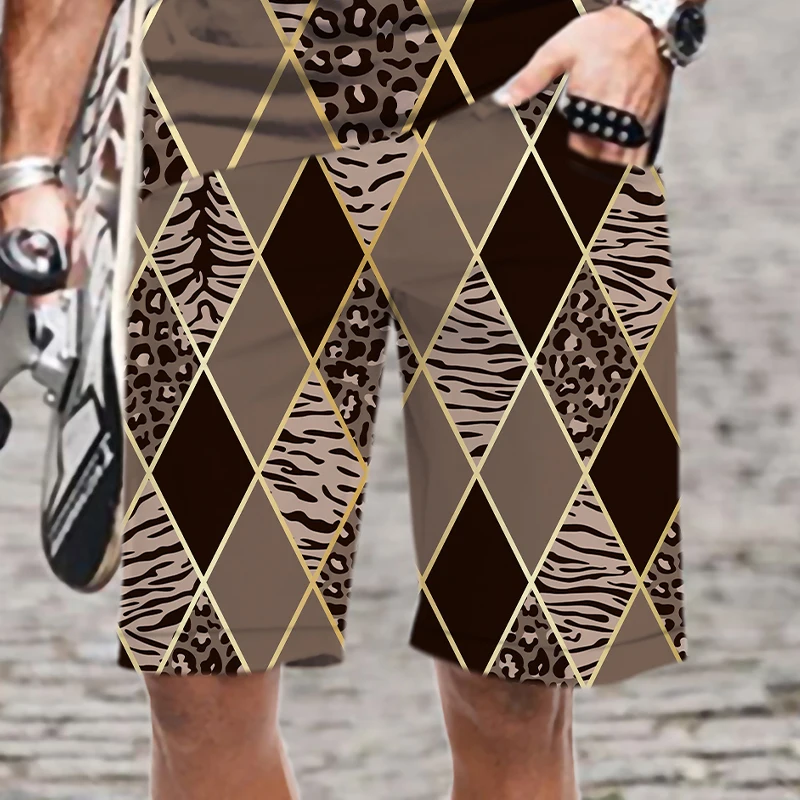 

Забавные Животные Леопардовый принт 2022 3D принт быстросохнущая эластичная талия Мода Harajuku крутые мужские шорты купальник оверсайз Повседневный