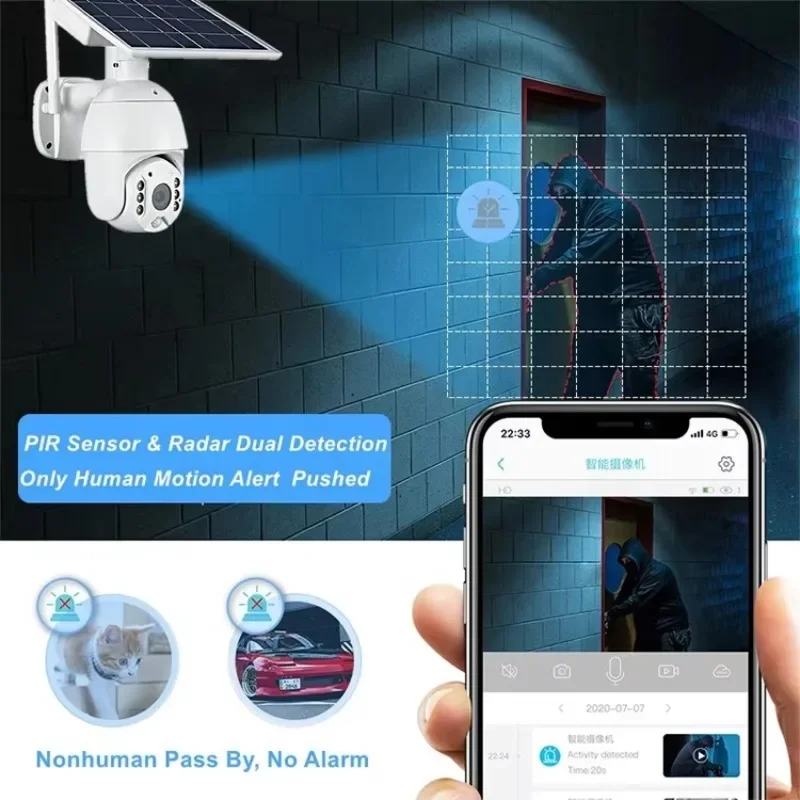 Aplicación S10 4MP 2MP. Ubox Outdoor Smart 4G Cámara PTZ inalámbrica Seguridad WIFI CCTV Cámara solar con tarjeta SIM