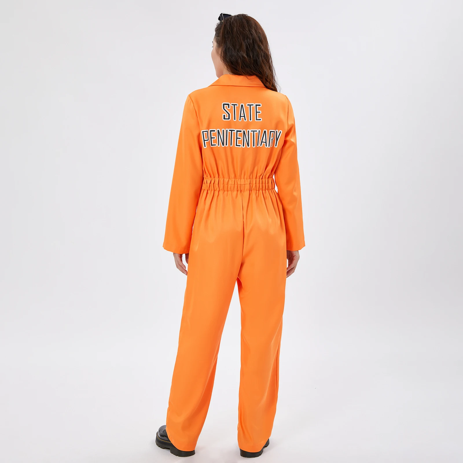 Prisoner Costume Orange Prison Jumpsuit Long Sleeve Adult Kids Jail Costumes for Role-Playing Party Cosplay Outfits