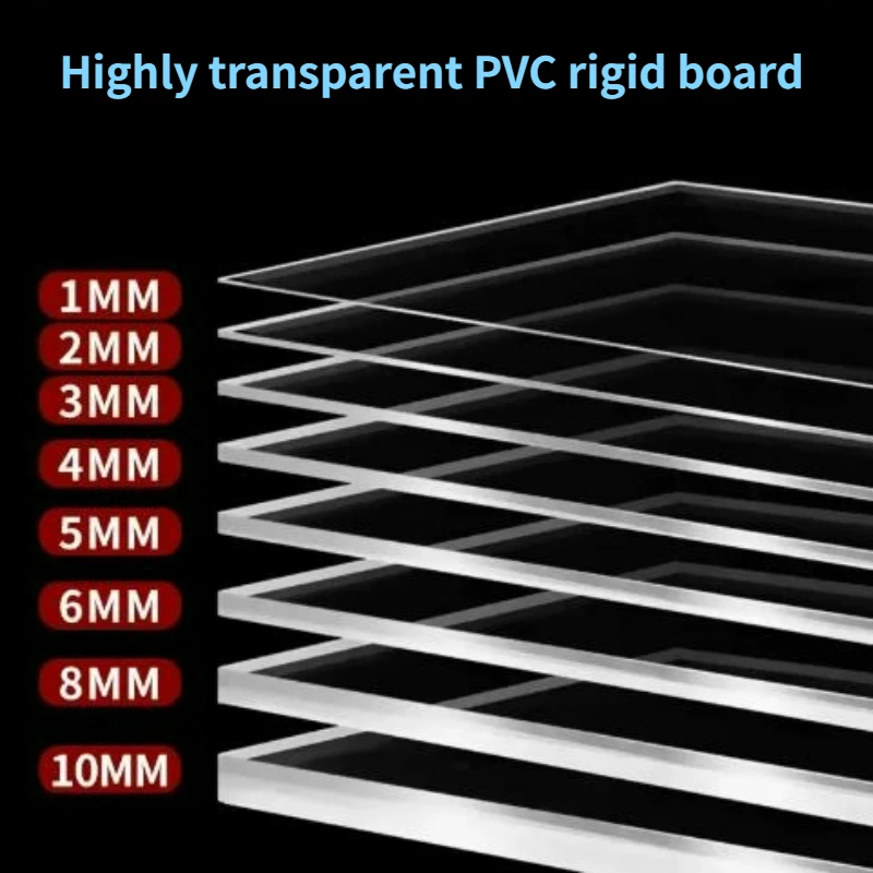 Thickness 1/1.2/1.5/2/3/4/5/6/8/10mm High Transparent PVC Plate Plastic Hard Board DIY Handmade Model Material Processing