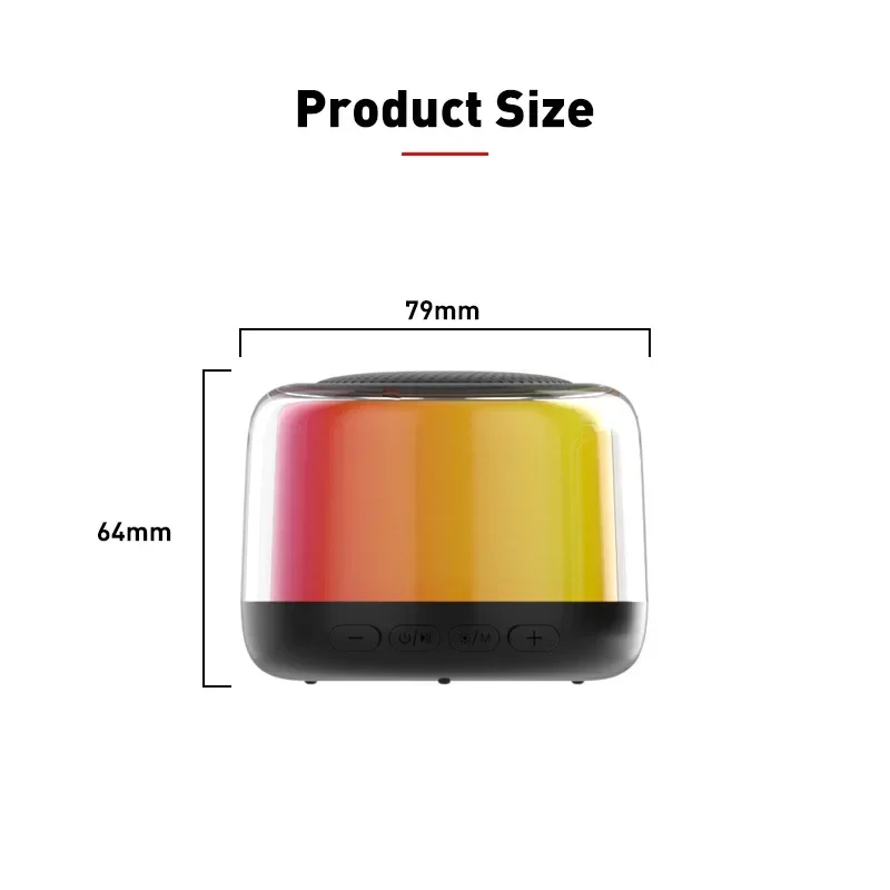 Portable Wireless Bluetooth Speaker Card Mini Cylindrical Seven-color Slide Outdoor Home Sports Bluetooth Speaker