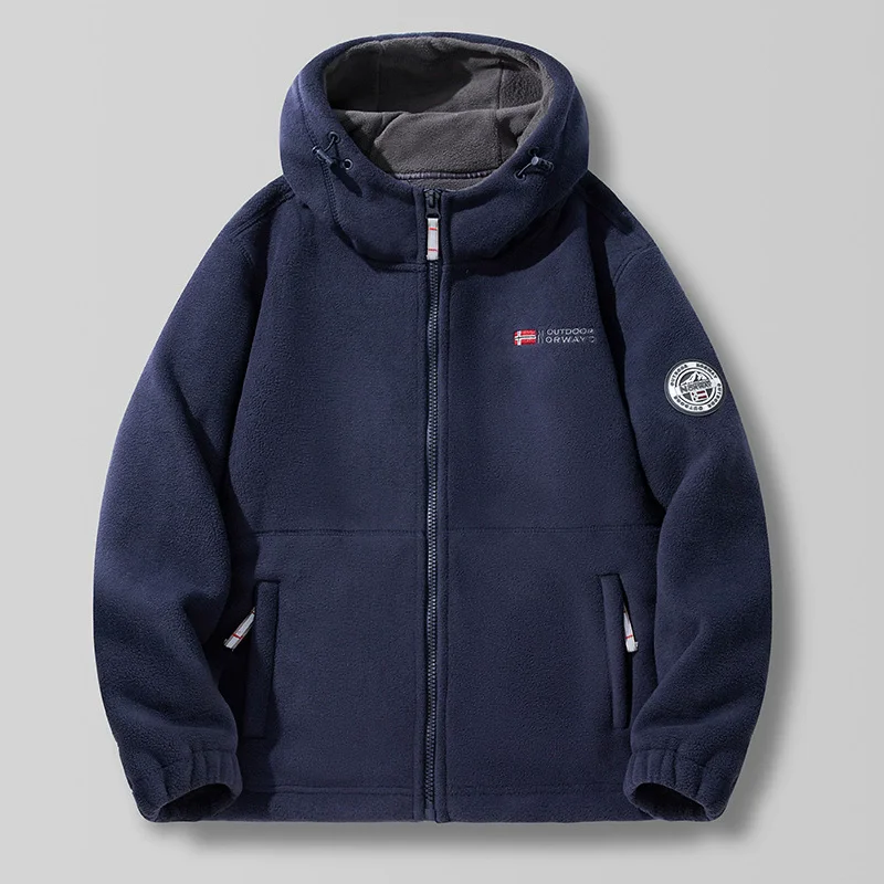 Men's Winter Fleece Hooded Jacket Pant Windproof and Warm Suitable for Home Leisure Sports Running Daily Commuting Streetwear