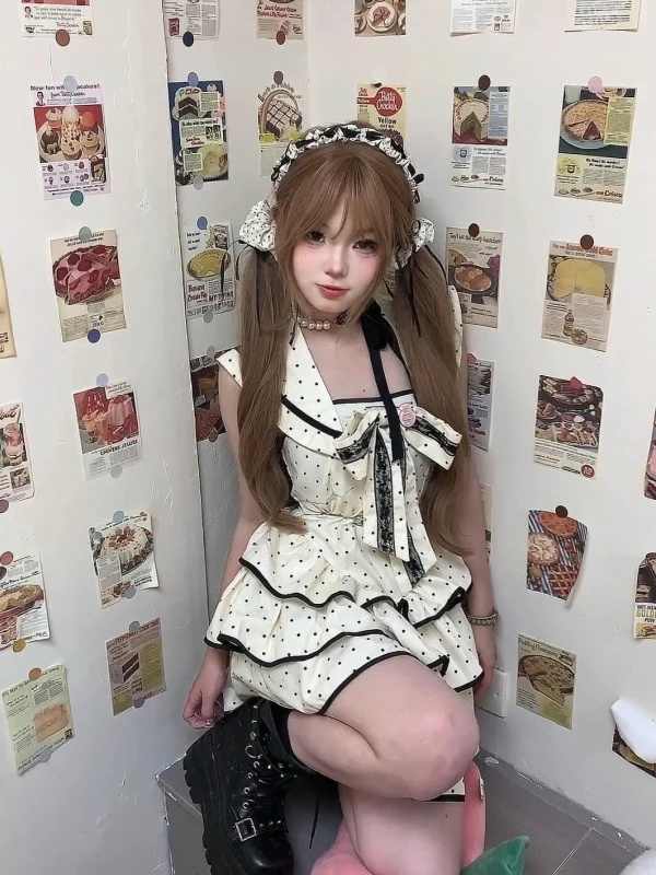 صيف جديد جميل Bal Princ Dr Design Sense Knot البولكا نقطة Svel الخصر في تنورة منتفخة كعكة ضئيلة