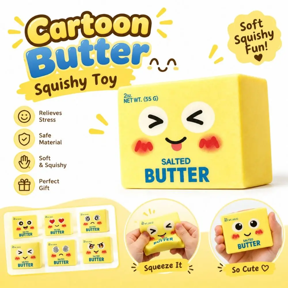 PU Foam Expression Butter Squishy Slow Rising High Elastic Butter Stick Squishy Butter Shape Non Sticky Squeeze