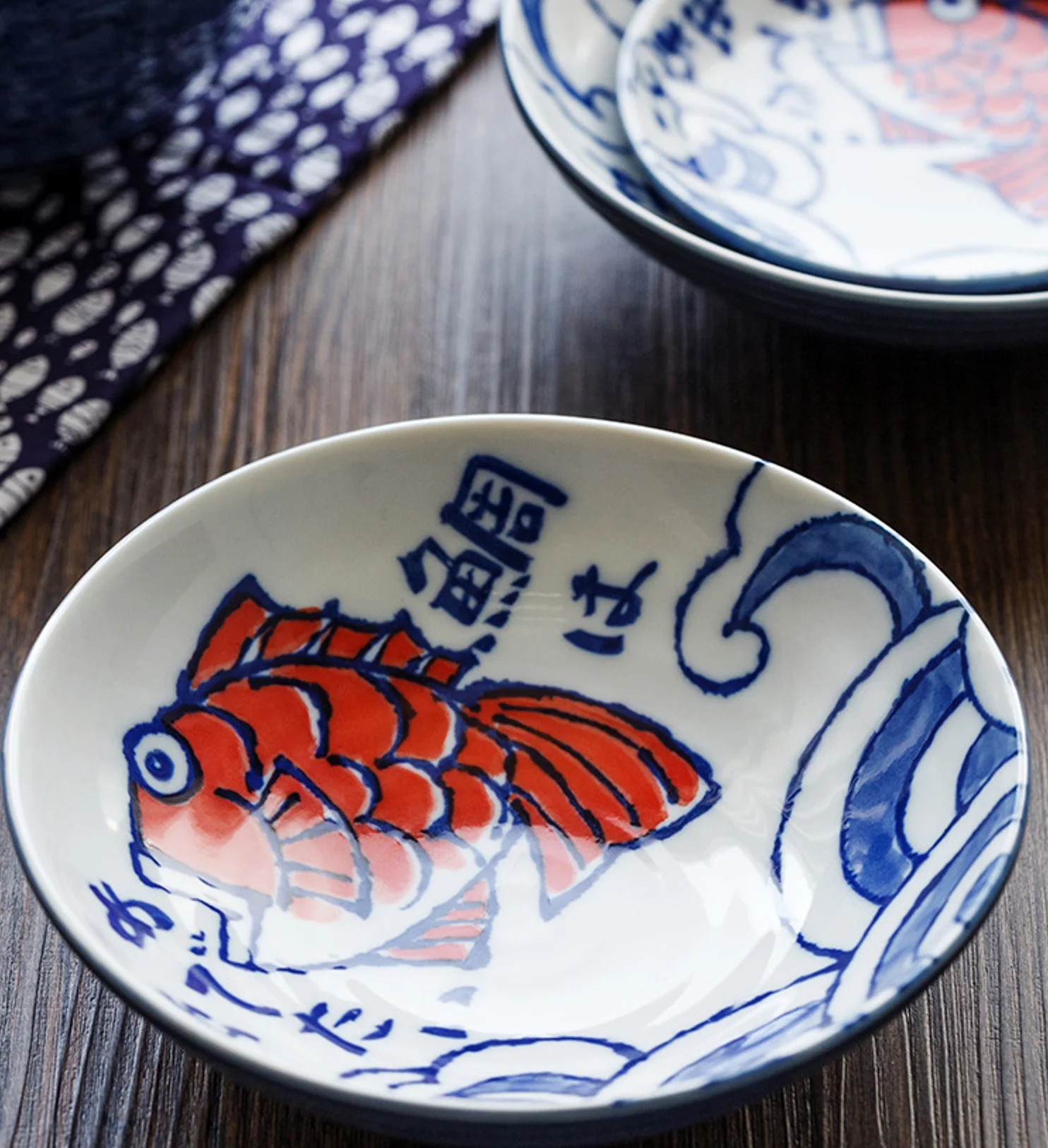 Japanese Household Fish Patterned Ceramic Rice Bowl Animal Small Bowl Cute Tableware