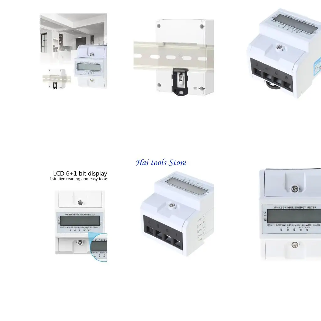 X37E 3 Phases 4 Wire Energy Meter Electricity Meter 3x 220V/380V DIN Intermediate Meter for Power Measurement System