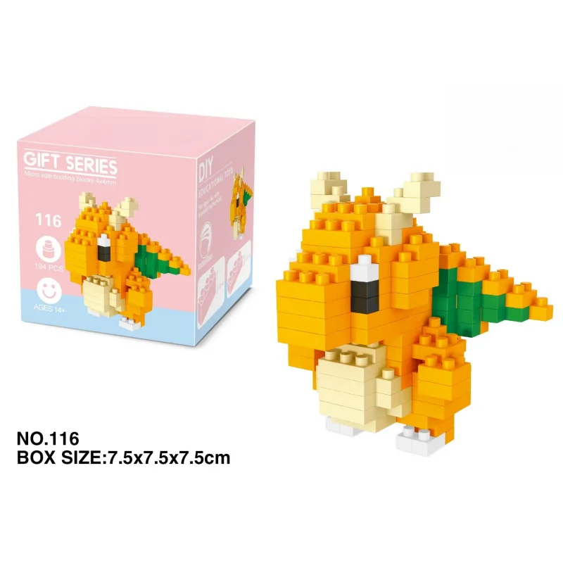 Pokemon Small Blocks Nanoblock Charizard Kyogre Groudon Rayquaza Model Education Graphics Toys for Kids Birthday Gift Toys