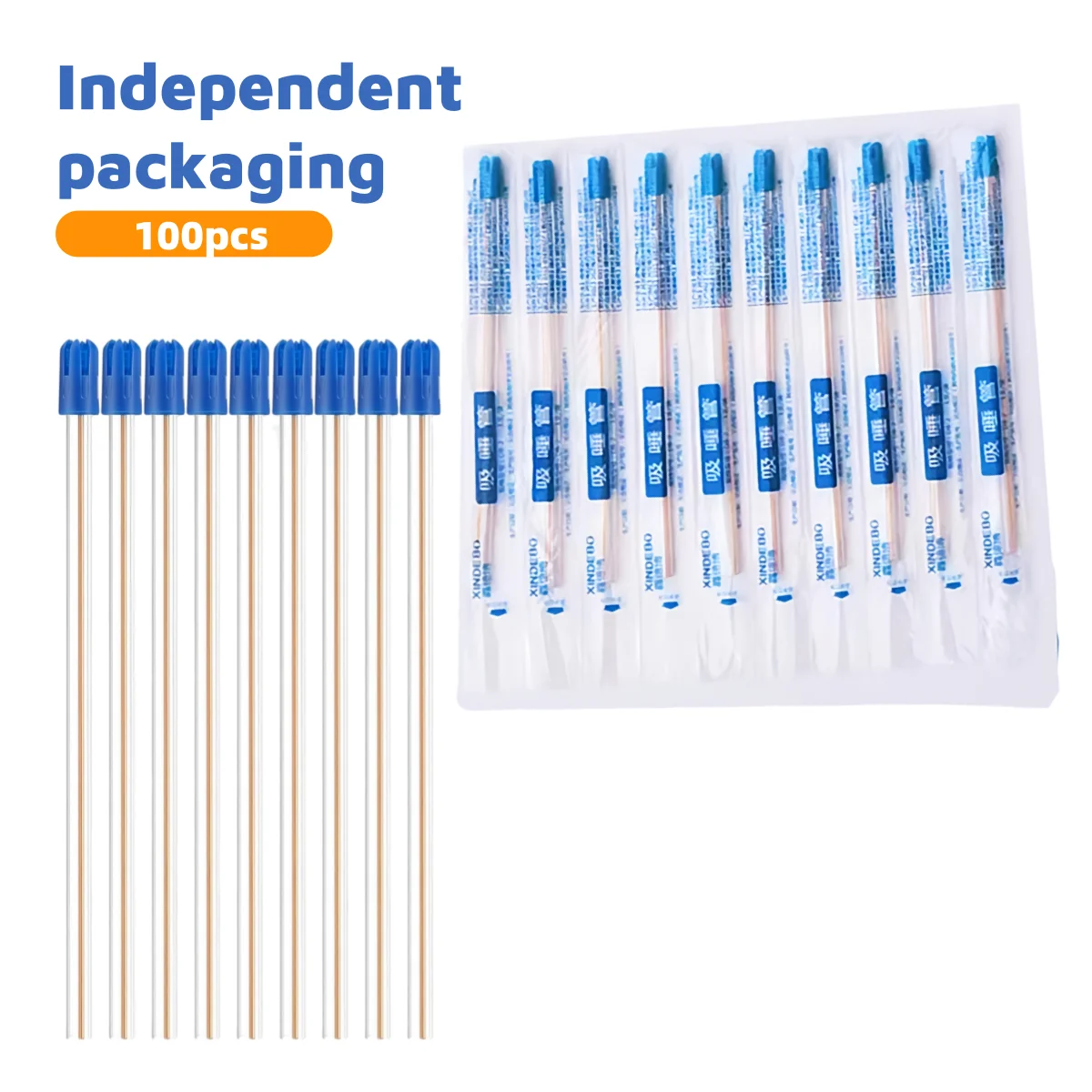 

100pcs Dental Saliva Ejectors Disposable Independent Packaging Dental Evacuation Suction Tips Saliva Flexible Aspirator Tube