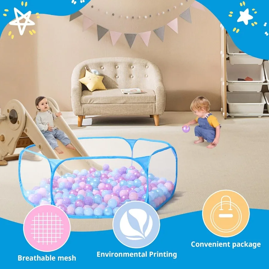 Kids Ball Pit Play Pool Play Tent, Toy Ball Play Pool Foldable Play Tent for Kids Girls Boys Pets Indoor and Outdoor, Balls Not