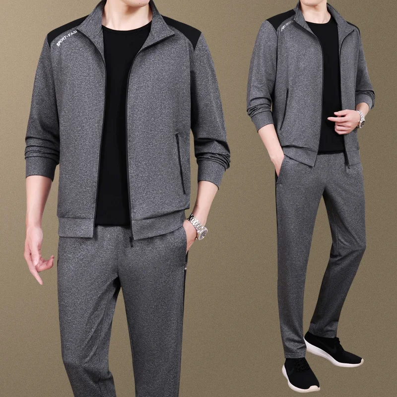 2024 Men Clothes Autumn Oversized Sports Suit Two-piece Set Running Sportswear Outfit Baseball Jogging Men Sport Homme