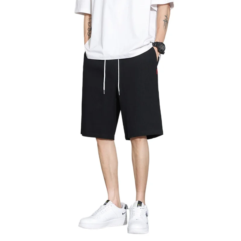 Neue Herren Baumwolle Klassische Kurze Hosen Kordelzug Sommer Elastische Taille Shorts Atmungsaktive Leichte Jogginghose Streetwear