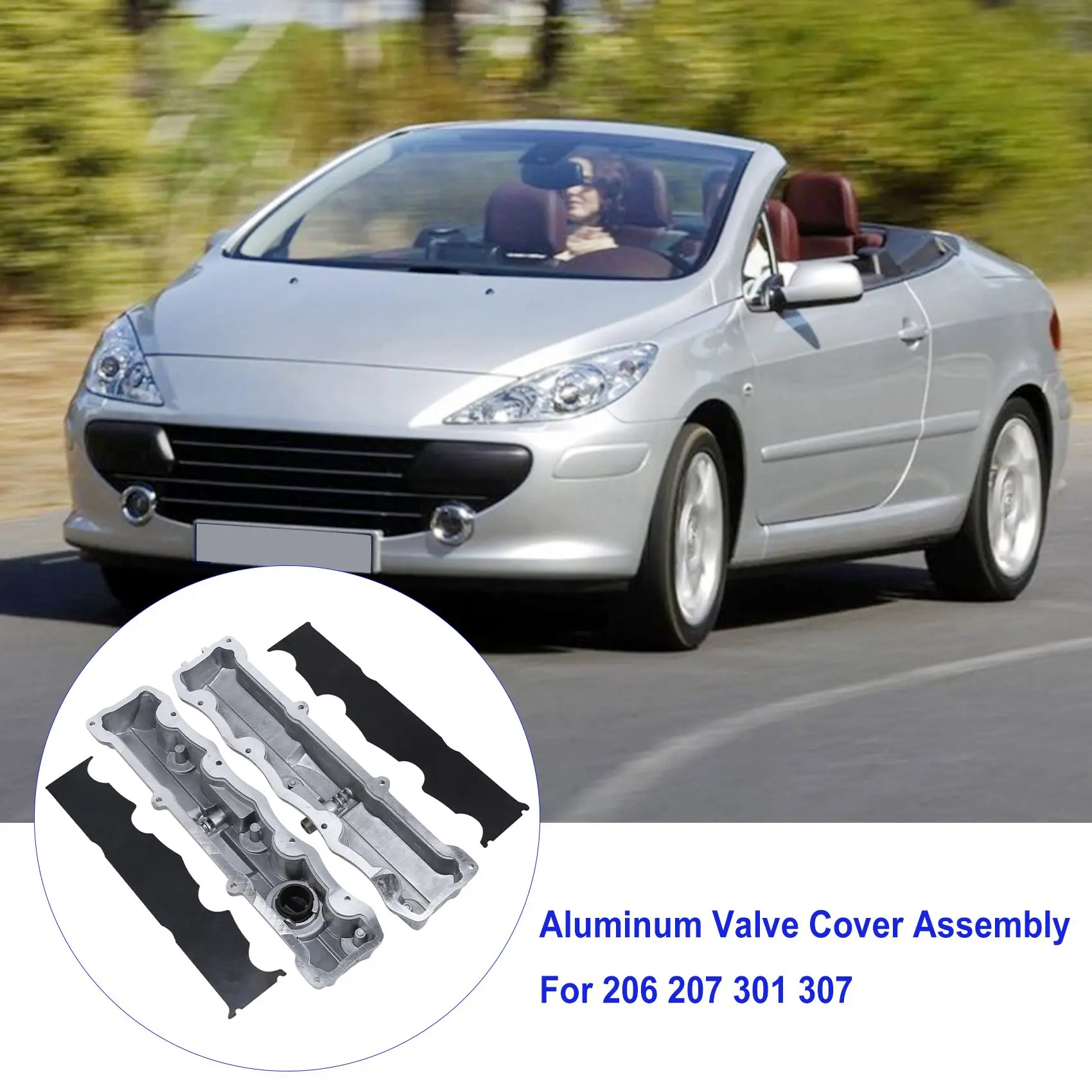 Car Cylinder Head Cover Aluminum Valve Cover Assembly for Peugeot 206 207 301 307 -Citroen C4 -Sega 0248L7