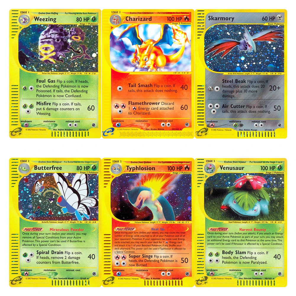 

PKM Фольгированные карты PTCG Прокси игровая карта Хобби Редкие экспедиционные игрушки Подарок Типблев Венеусавр Без бабочки Чаризард Сокармори Избание