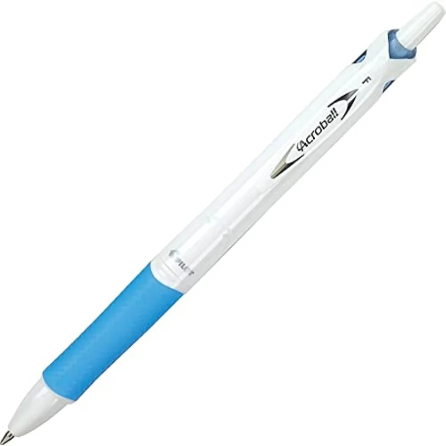 

Acroball PureWhite Advanced Ink Refillable and Retractable Ball Point Pens with Blue Accents, Fine Point, Ballpoint Pens, Black