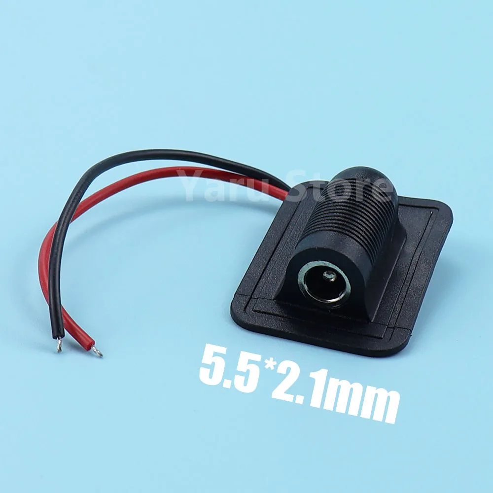 Yaru DC 5.5X 2.1MM Female To 5521 With Cable Wired 5.5x2.1MM DC Power Jack Tips Male 2.1MM Connectors Adaptor Plug Adapter 5521