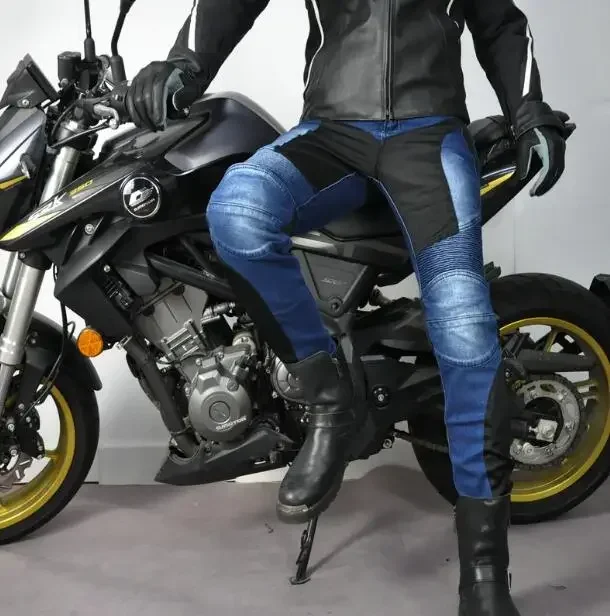 New PK719 Motorcycle Jeans Blue Camouflage Summer Mesh Breathable Motorcycle Slim Anti-fall Riding Pants