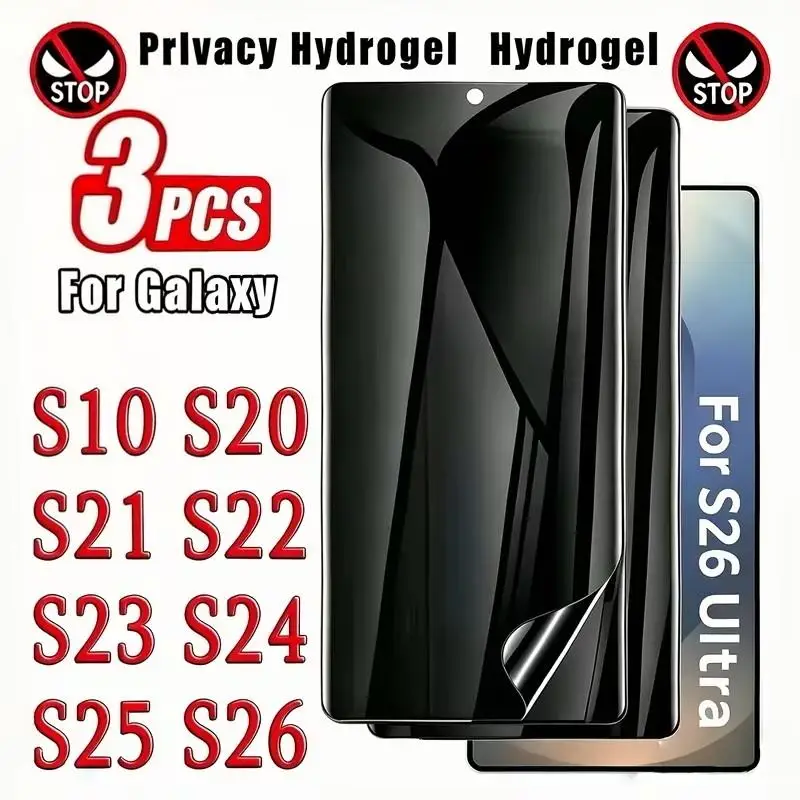 3Pcs Privacy Hydrogel Film For Samsung Galaxy S21 S22 S23 S24 Ultra S20 Plus Screen Protector For Note 20 10 9 Plus S10 S9 S8