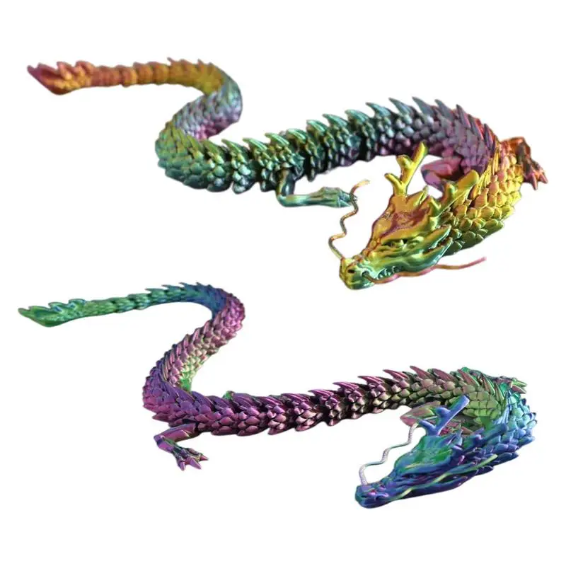 Large 3D Printed Dragon with Flexible Joint Animal Figurines 3D Printing Stuff Home Decor Dragon Models for Boys Fidget Toy