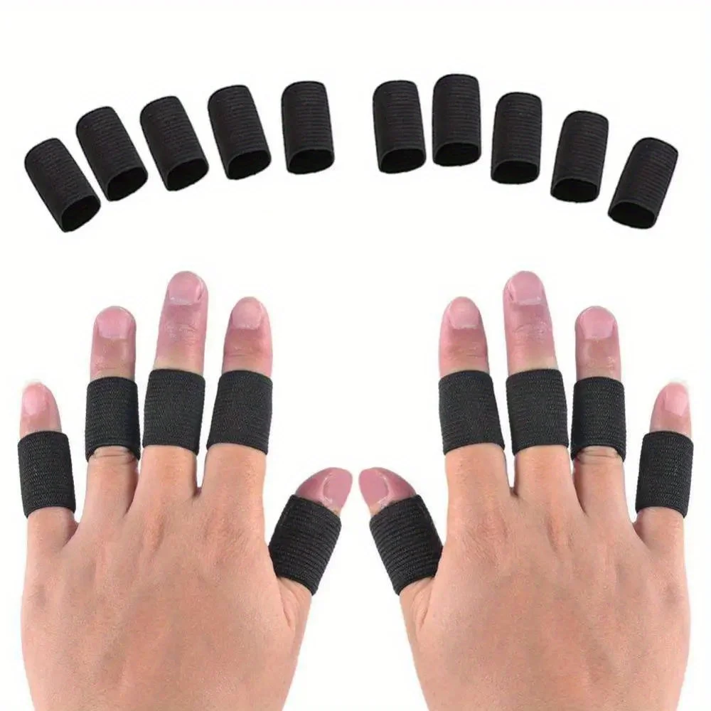 10 Uds. Funda protectora elástica para dedos soporte para artritis baloncesto bandas elásticas protección para los dedos ayuda envoltura recta