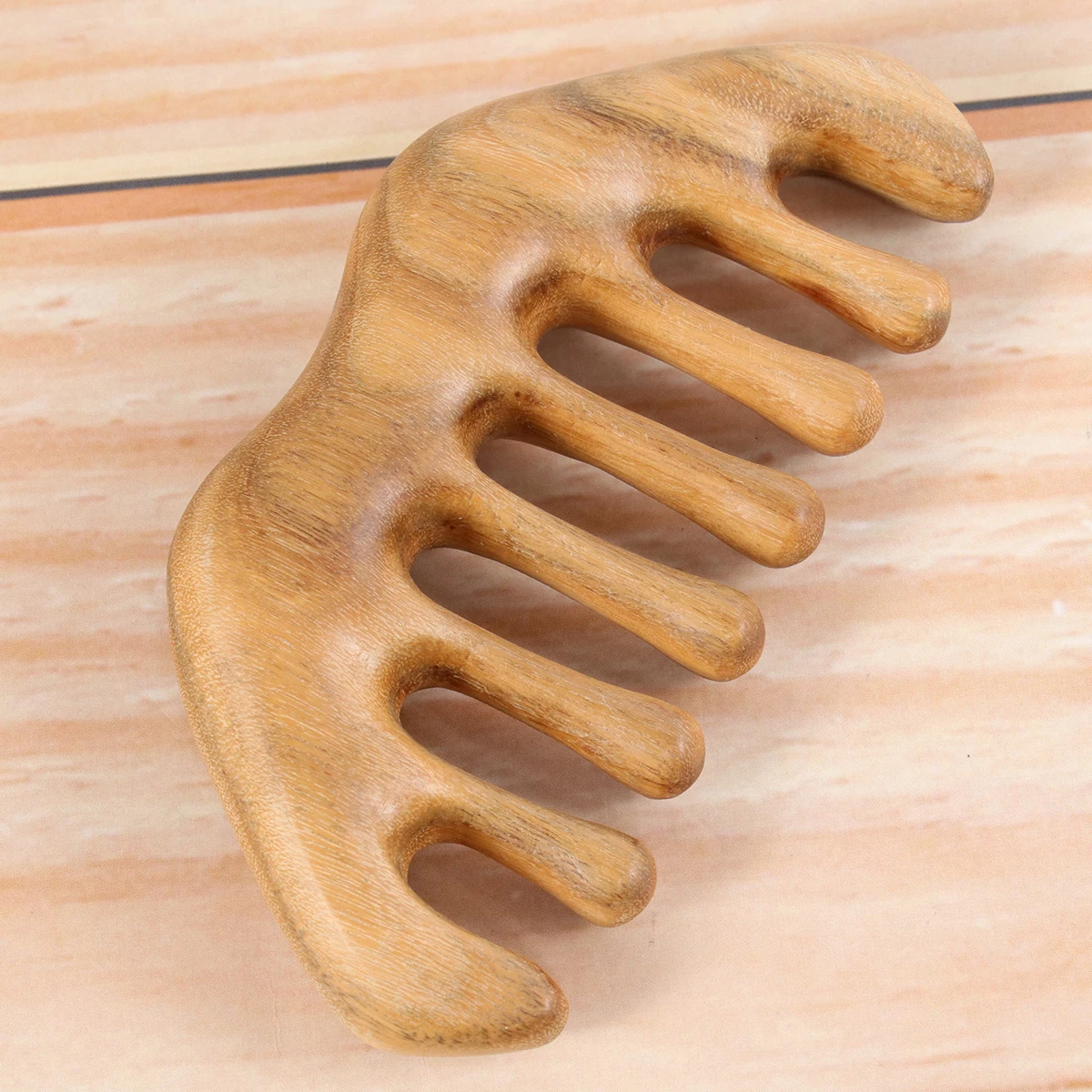 

Расческа из сандалового дерева, зеленая деревянная расческа, долговечная, из натурального материала, удобный массажер для кожи головы, стимулирует кровообращение