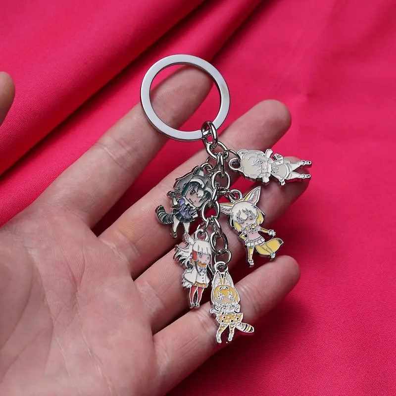 Neuer Kemono Friends Serval Lucky Beast Schlüsselanhänger, hochwertiger Anime-Zweidimensionaler-Cartoon-Stil, Metallanhänger für Schülerrucksäcke – Detail 3