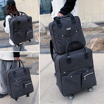 Mochila de viaje con ruedas para mujer, para niña maleta con ruedas, bolsas con ruedas, bolsa de equipaje de viaje de gran capacidad, 2 piezas por juego