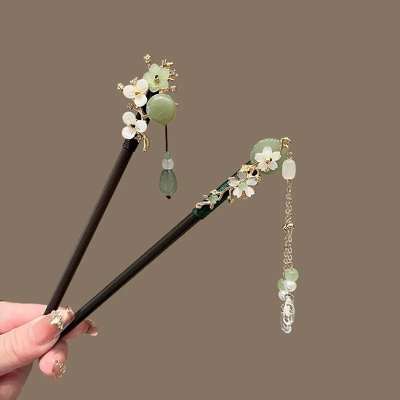 دبوس شعر خشبي عتيق للنساء عصا شعر أنيقة على الطراز الصيني الجديد دبوس شعر شيونغسام بسيط أغطية الرأس مجوهرات إكسسوارات الشعر #4