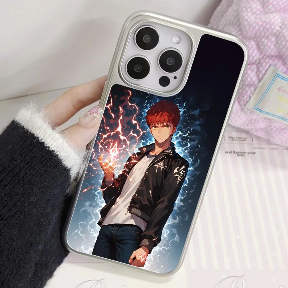 

Чехол для телефона Fate Stay Night Shirou Emiya для iPhone 17, 16, 15, 14, 13, 12, 11 Air Pro Max Plus с серебряным покрытием, красочный чехол