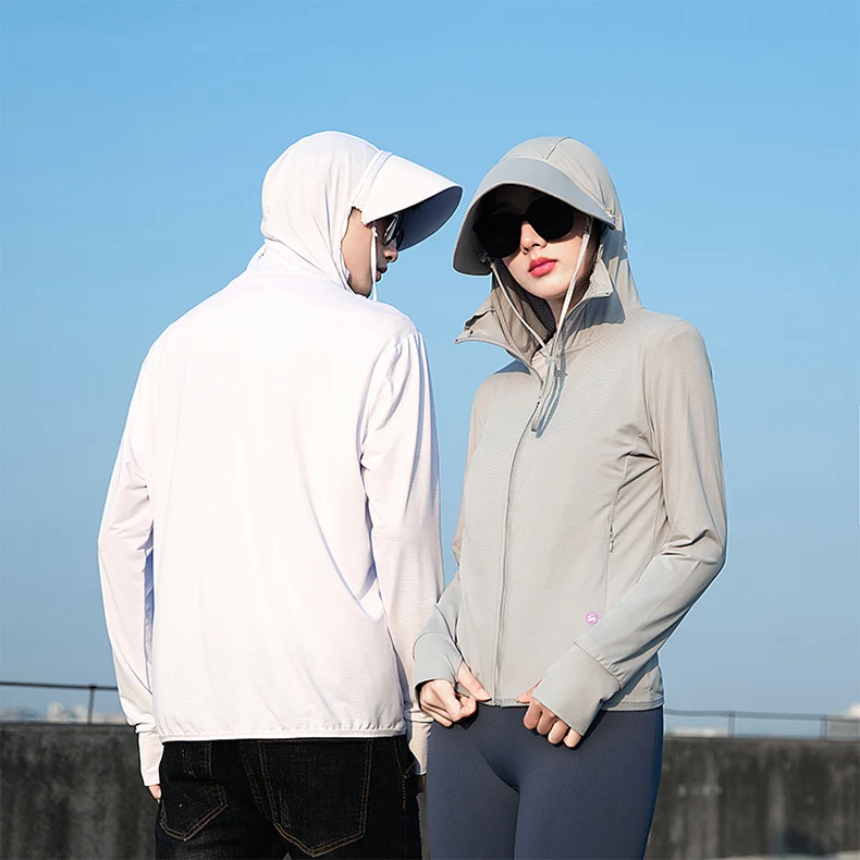  Sommer Dünne Paar Sport Freizeit Sonnenschutz Kleidung Komfortable Hohe Qualität Eis Seide Atmungsaktive Outdoor UV Schutz Mantel – Detail 23