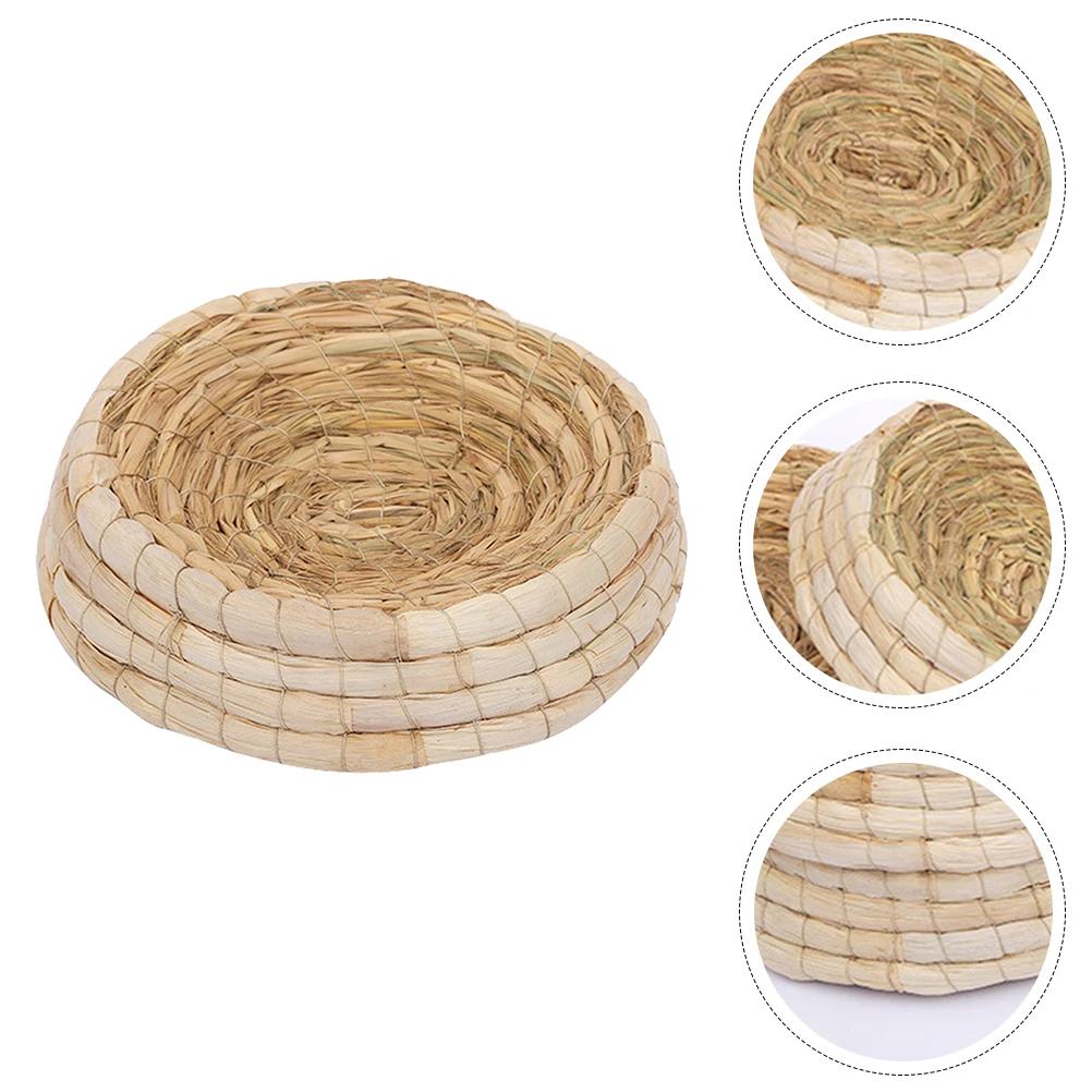 

Pet Bird Nest 30cm Diameter 7cm High Straw Woven Hatching Nest for Rabbit Hamster Pigeon Breeding Incubation Year Round Dirt