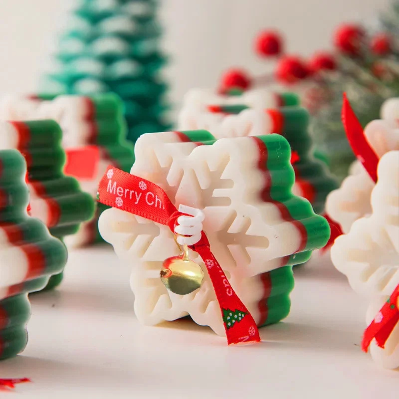 

Christmas Decor Snowflake Scented Candle Handmade Snowflake Shape Aromatherapy Candles Holiday Gifts Scented Fragrance Candles